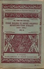 Ceska balada ve druhe polovici devatenacteho stoleti dil II  Sbirka souvisle cetby skolni 80