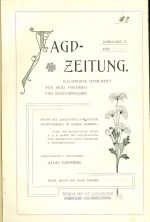 Jagd Zeitung  Illustrirte Zeitschrift fur Jagd Fischerei und Schutzenwessen