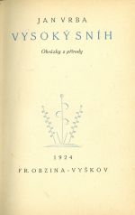 Vysoky snih  Obrazky z prirody - Vrba Jan | antikvariat - detail knihy