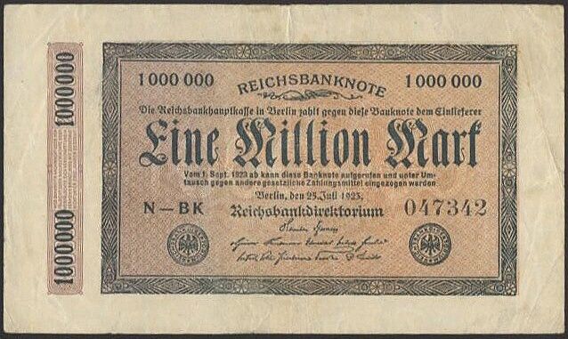 Nemecko republika 1918  1933 1 Milion Marek - A7804 | antikvariat - detail bankovky