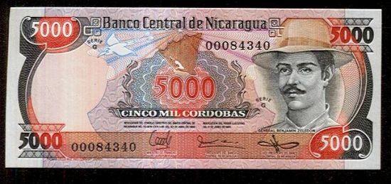 Nicaragua   5000 Cordobas - c753 | antikvariat - detail bankovky