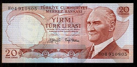 Turecko  20 Lirasi - C792 | antikvariat - detail bankovky