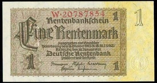 1 Rentenmarka 1937 - A9284 | antikvariat - detail bankovky