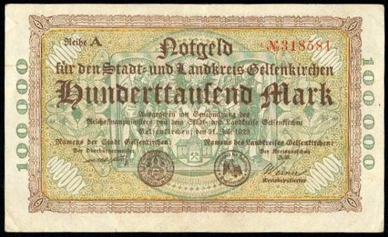 Gelsenkirchen 100000 Marek - A9292 | antikvariat - detail bankovky