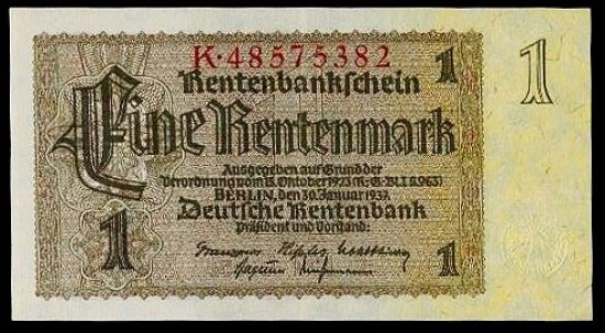 1 Rentenmarka 1937 - 9413 | antikvariat - detail bankovky