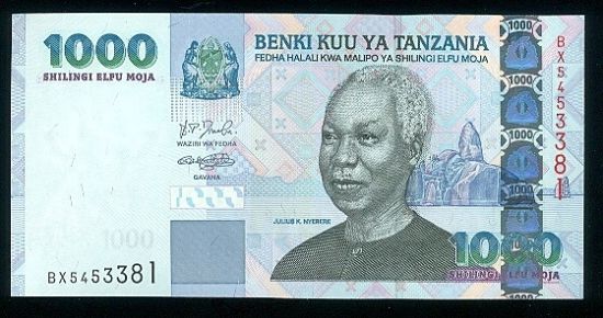 1000 Shillingi  Tanzanie - 9498 | antikvariat - detail bankovky