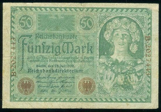 50 Marka 1920 - 9513 | antikvariat - detail bankovky