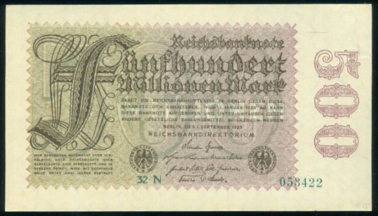500 Milionu Marek 1923 - 9521 | antikvariat - detail bankovky