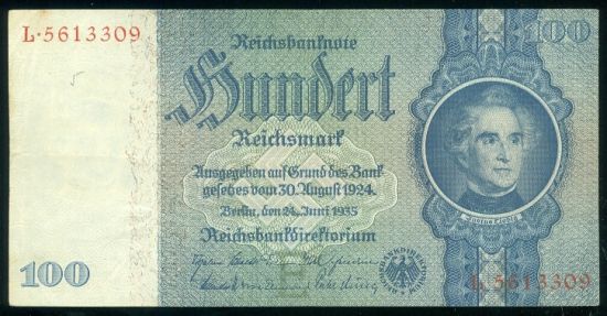 100 Marka 1935 - 9529 | antikvariat - detail bankovky