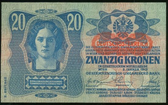20 Koruna 1913 - 9573 | antikvariat - detail bankovky
