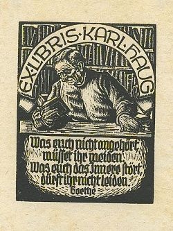 Ex libris Karl Haug - Nefmer Rich  | antikvariat - detail grafiky