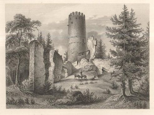 Ruine Schellenberg - J Hellich a W Kandler | antikvariat - detail grafiky