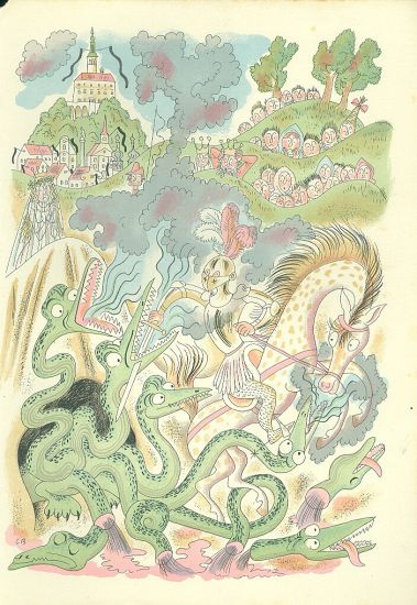 Boj s drakem - Bouda Cyril | antikvariat - detail grafiky