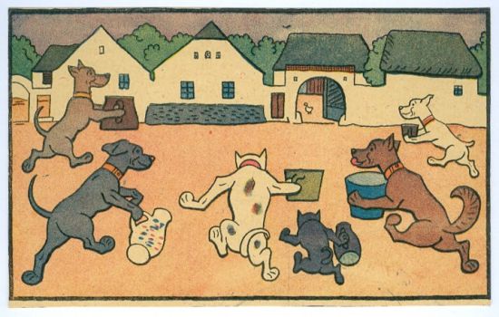 Psi a kocky si jdou pro mleko - Lada Josef | antikvariat - detail grafiky