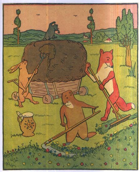 Zajic sece otavu liska pohrabuje - Lada Josef | antikvariat - detail grafiky