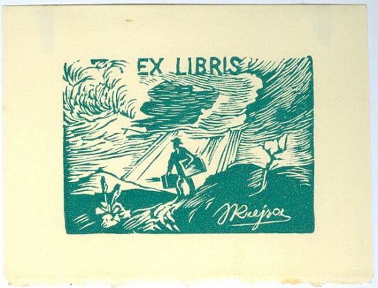 Ex libris - Krejsa J | antikvariat - detail grafiky