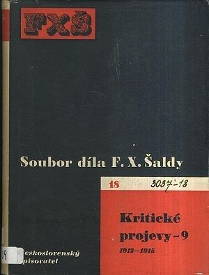Soubor dila FX Saldy  Kriticke projevy 9  19121915 | antikvariat - detail knihy