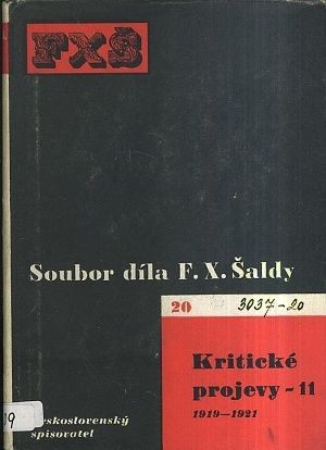 Soubor dila FX Saldy  Kriticke projevy 11  19181921 | antikvariat - detail knihy