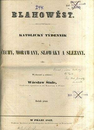 Blahowest  katolicky tydenik pro Cechy Morawany Slowaky a Slezany - Stulc Wacslaw | antikvariat - detail knihy