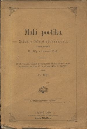Mala poetika - Bily F Cech Leander | antikvariat - detail knihy