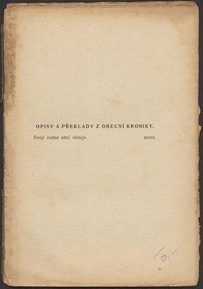 Opisy a preklady z obecne kroniky | antikvariat - detail knihy