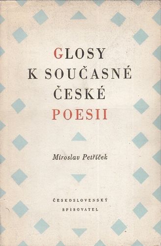 Glosy k soucasne ceske poesii - Petricek Miroslav | antikvariat - detail knihy
