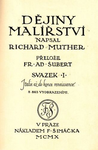 Dejiny malirstvi IIII - Muther Richard | antikvariat - detail knihy