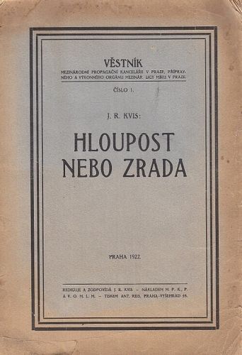 Hloupost nebo zrada - Kvis JR | antikvariat - detail knihy