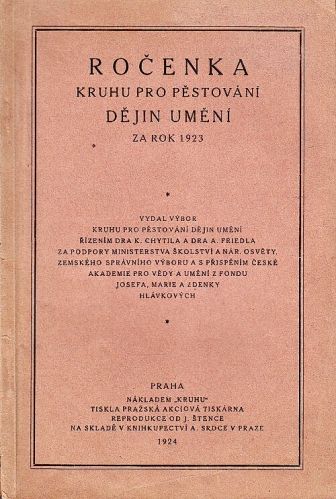 Rocenka Kruhu pro pestovani dejin umeni za rok 1923 | antikvariat - detail knihy