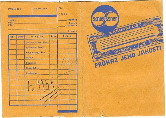 Zarucni list Olympan film Prukaz jeho jakosti | antikvariat - detail knihy
