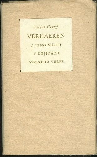 Emile Verhaeren a jeho misto v dejinach volneho verse - Cerny Vaclav | antikvariat - detail knihy
