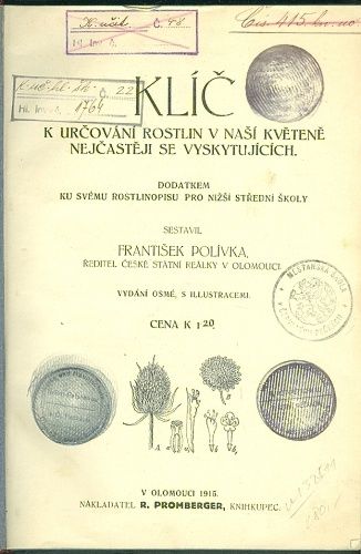 Klic k urcovani rostlin v nasi kvetene nejcasteji se vyskytujicich - Polivka Frantisek | antikvariat - detail knihy