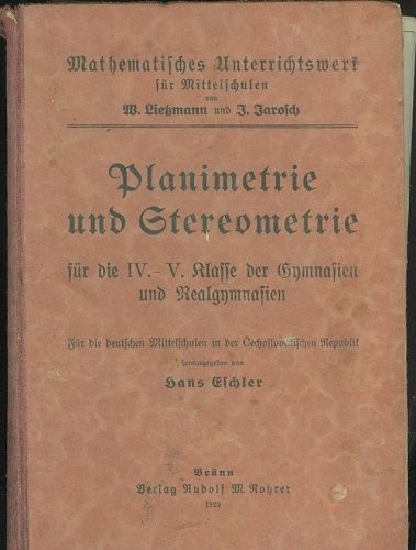 Planimetrie und Stererometrie - Eschler Hans | antikvariat - detail knihy