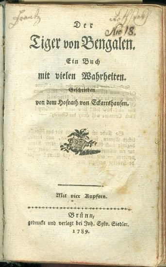 Der Tiger von Bengalen Ein Buch mit vielen Wahrheiten - Eckartshausen Karl von | antikvariat - detail knihy
