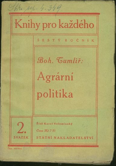 Agrarni politika - Tumlir Boh | antikvariat - detail knihy