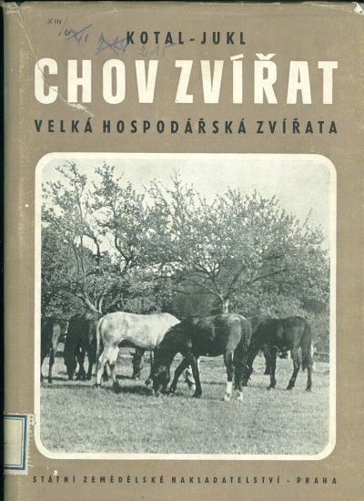 Chov zvirat  velka hospodarska zvirata - Kotal  Jukl | antikvariat - detail knihy