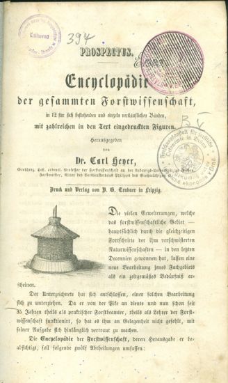 Encyclopadie der gesammten Forstwissenschaft  Vierter Band  Der Waldbau oder die Forstproductenzucht - Geyer Carl Dr | antikvariat - detail knihy