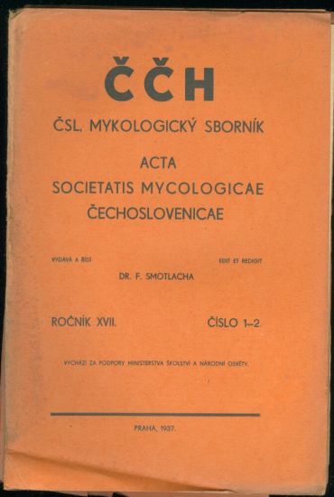 CCH  Mykologicky sbornik  Acta Societatis Mycologicae Cechoslovenicae roc XVII - Smotlacha F Dr | antikvariat - detail knihy