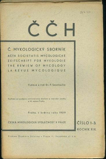 CCH  C mykologicky sbornik Acta societatis Mycologicae roc XIX - Smotlacha F Dr | antikvariat - detail knihy