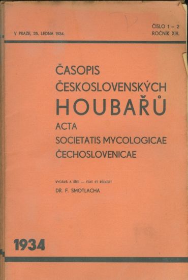 Casopis ceskoslovenskych houbaru roc XIV - Smotlacha F Dr | antikvariat - detail knihy