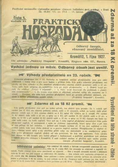 Prakticky hospodar  odborny casopis venovany zemedelstvi roc 23 | antikvariat - detail knihy