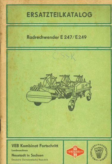 Ersatzteilkatalog Radrechwender E 247 E 249 | antikvariat - detail knihy