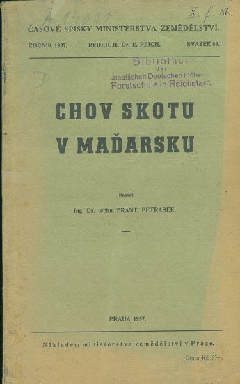 Chov skotu v Madarsku - Petrasek Frant | antikvariat - detail knihy