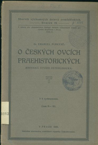O ceskych ovcich praehistorickych Kriticka studie osteologicka - Purkyne Emanuel Dr | antikvariat - detail knihy