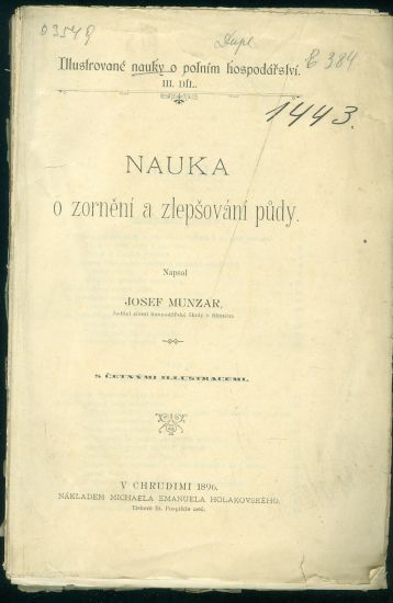 Nauka o zorneni a zlepsovani pudy - Munzar Josef | antikvariat - detail knihy