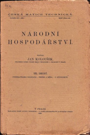 Narodni hospodarstvi IIII - Kolousek Jan | antikvariat - detail knihy