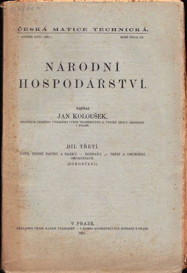 Narodni hospodarstvi IIII - Kolousek Jan | antikvariat - detail knihy