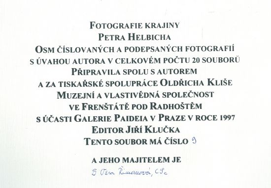 Petr Helbich  Proc fotografuji  Fotografie krajiny Petra Helbicha - Helbich Petr | antikvariat - detail knihy