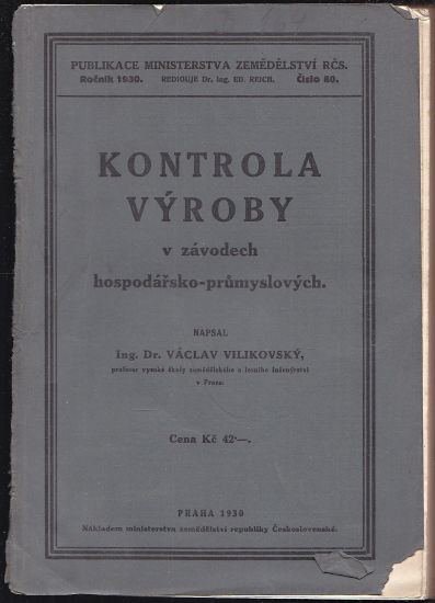 Kontrola vyroby v zavodech hospodarskoprumyslovych - Vilikovsky Vaclav | antikvariat - detail knihy