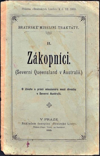 Zakopnici Severni Queensland v Australii  Bratrske missijni traktaty II | antikvariat - detail knihy